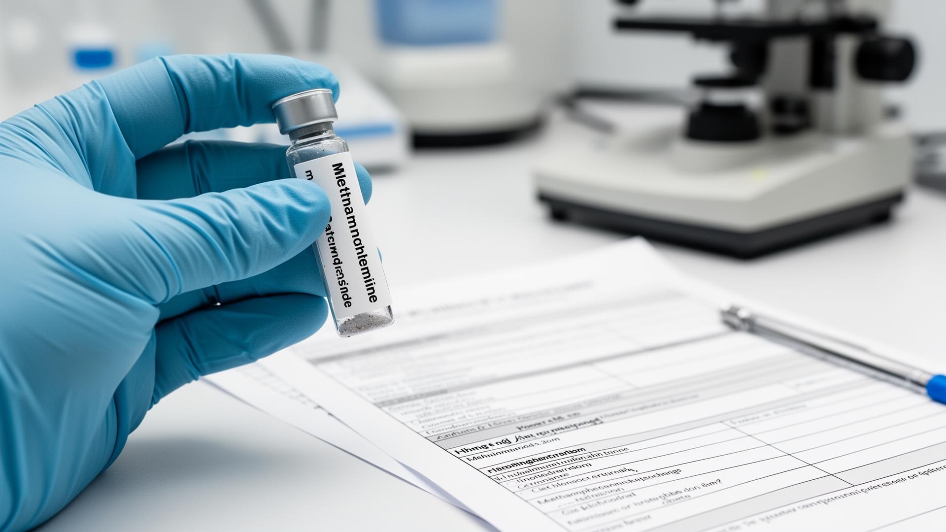 Independent accredited laboratory analyzing meth residue samples